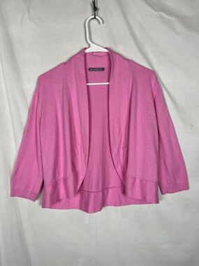 Alashan Pink 3/4 Sleeve Cotton Cashmere Blend Cardigan